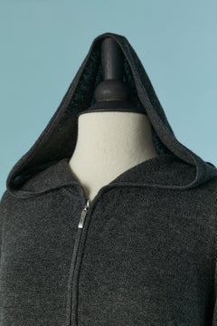 Grey knit sleeveless sweater, hoodie and trouser ensemble ESCADA Sport