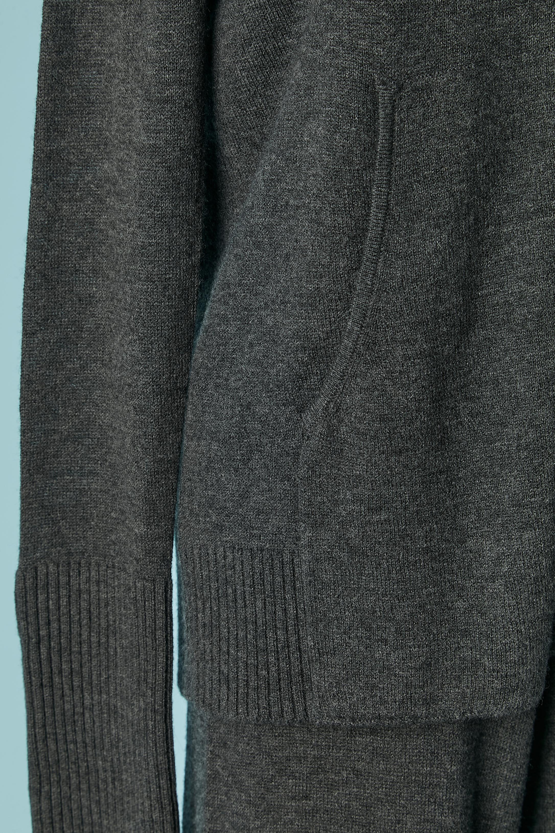 Women's Grey knit sleeveless sweater, hoodie and trouser ensemble ESCADA Sport For Sale