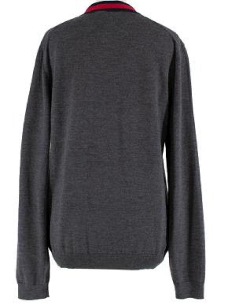 3716 Grey V-Neck Jumper 