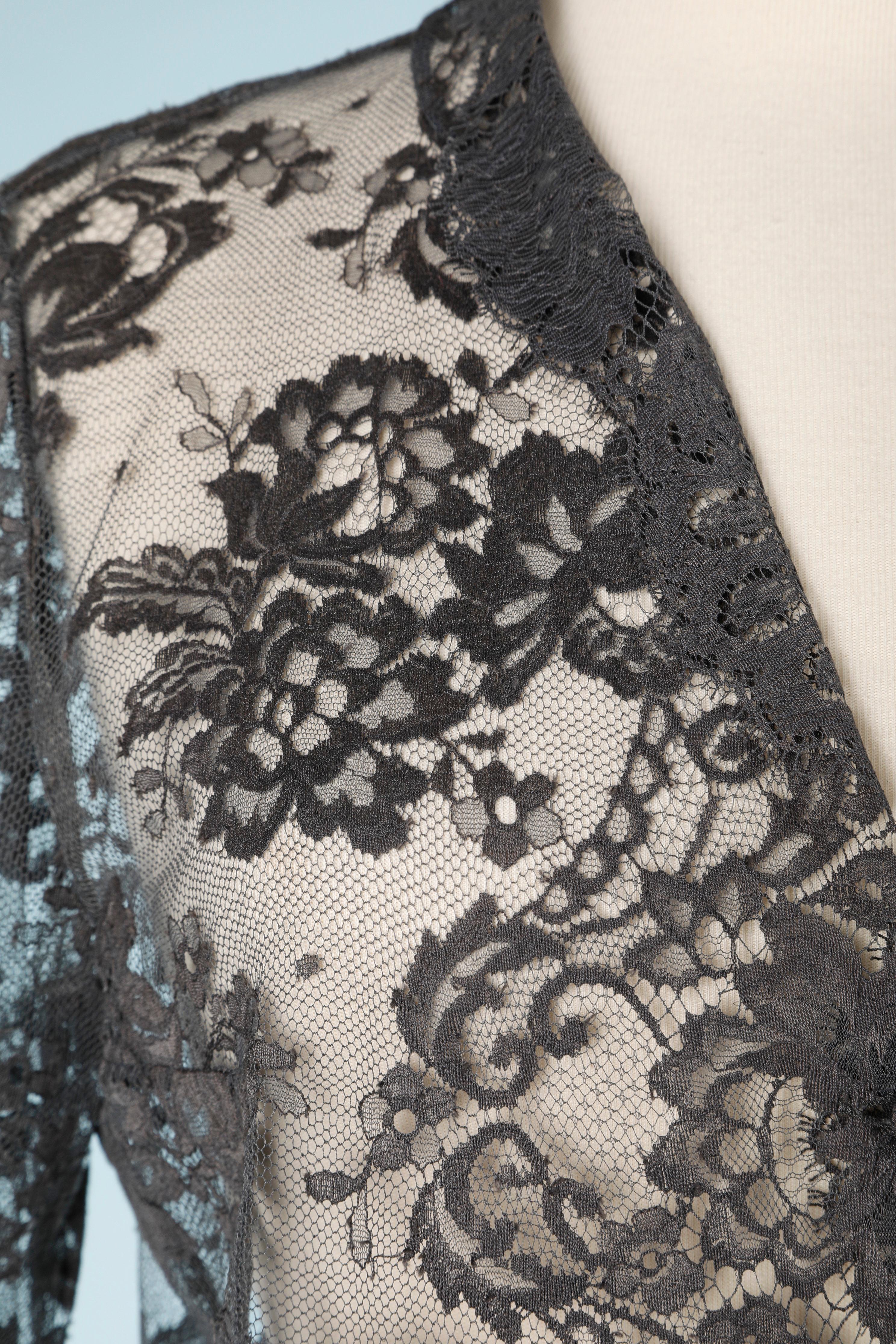 Grey lace shirt Ivoire de Balmain In Excellent Condition For Sale In Saint-Ouen-Sur-Seine, FR