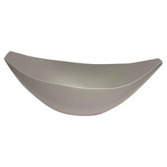 Grey Large Curved Handmade Bowl, Italy, Contemporary