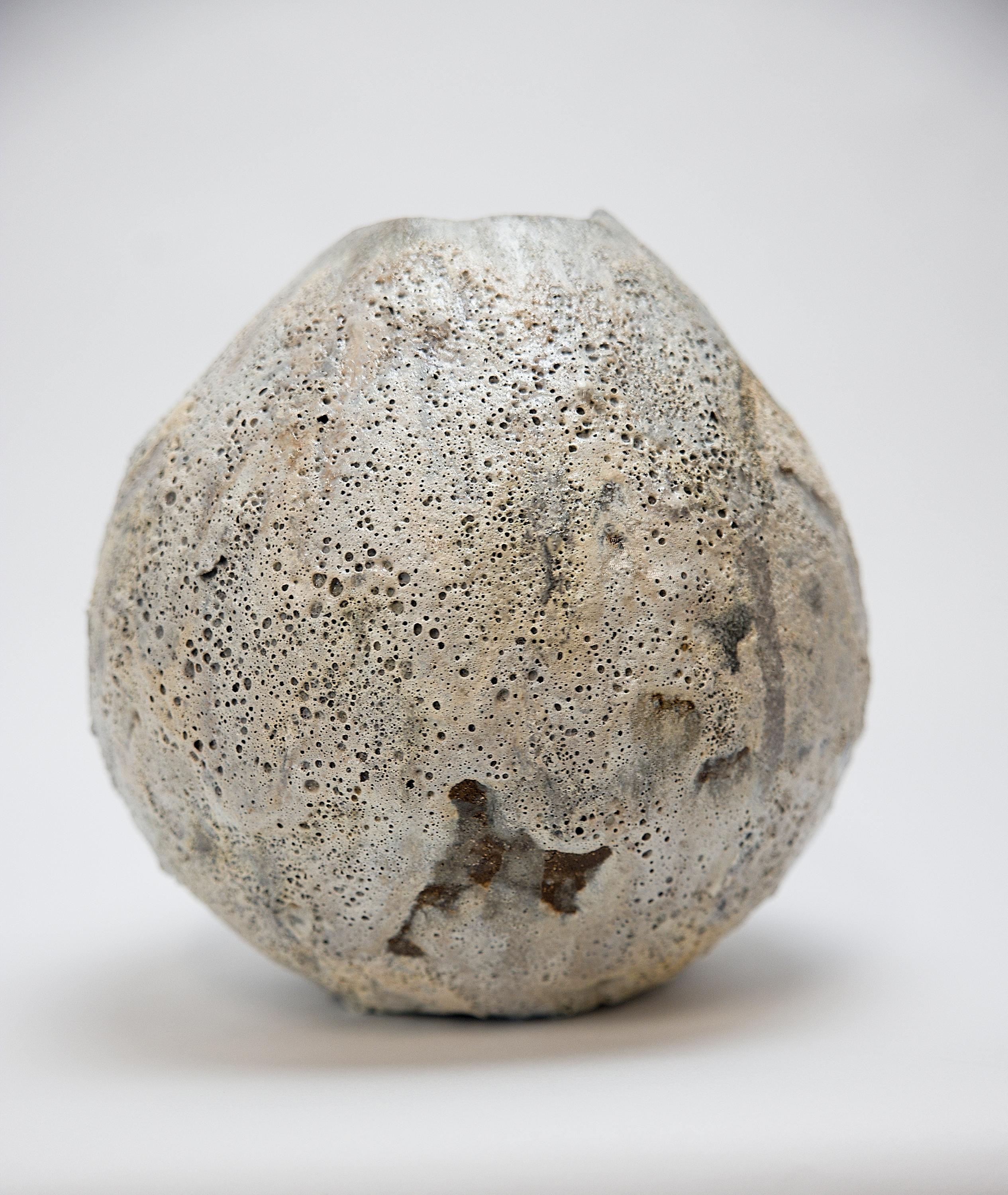 Grey Lava Moon Vase Handmade II 4