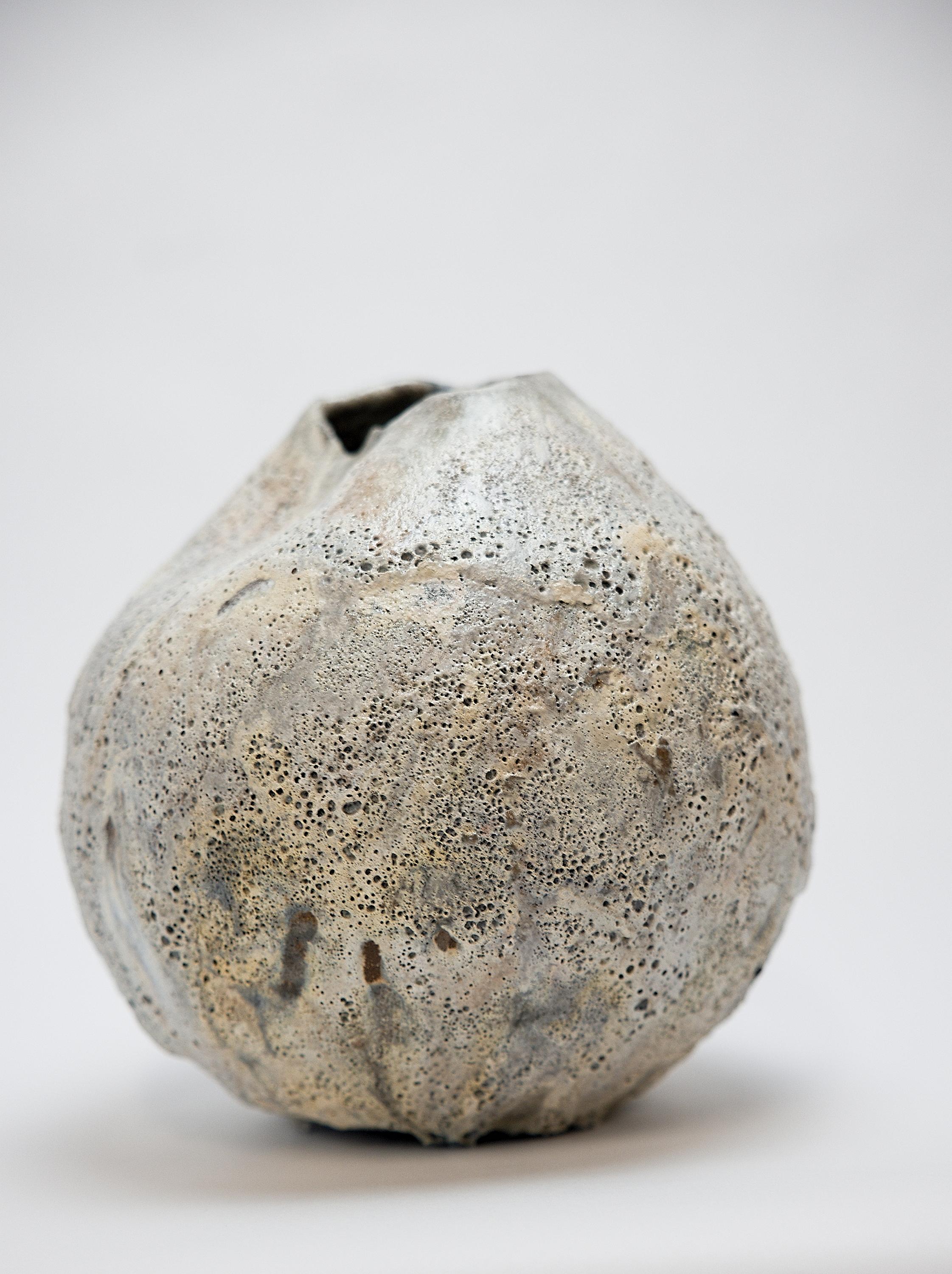 Grey Lava Moon Vase Handmade II 5