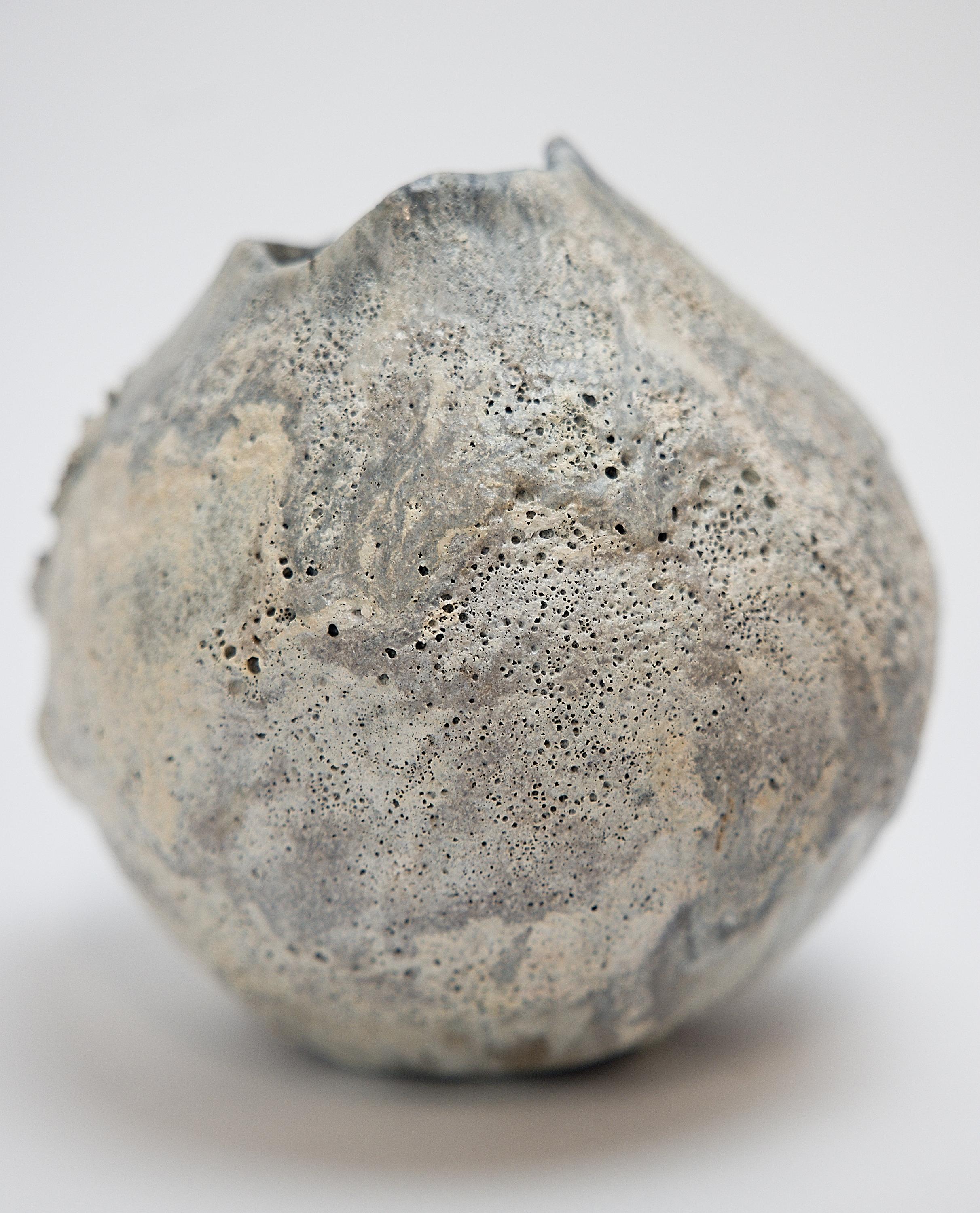 Organic Modern Grey Lava Moon Vase Handmade II