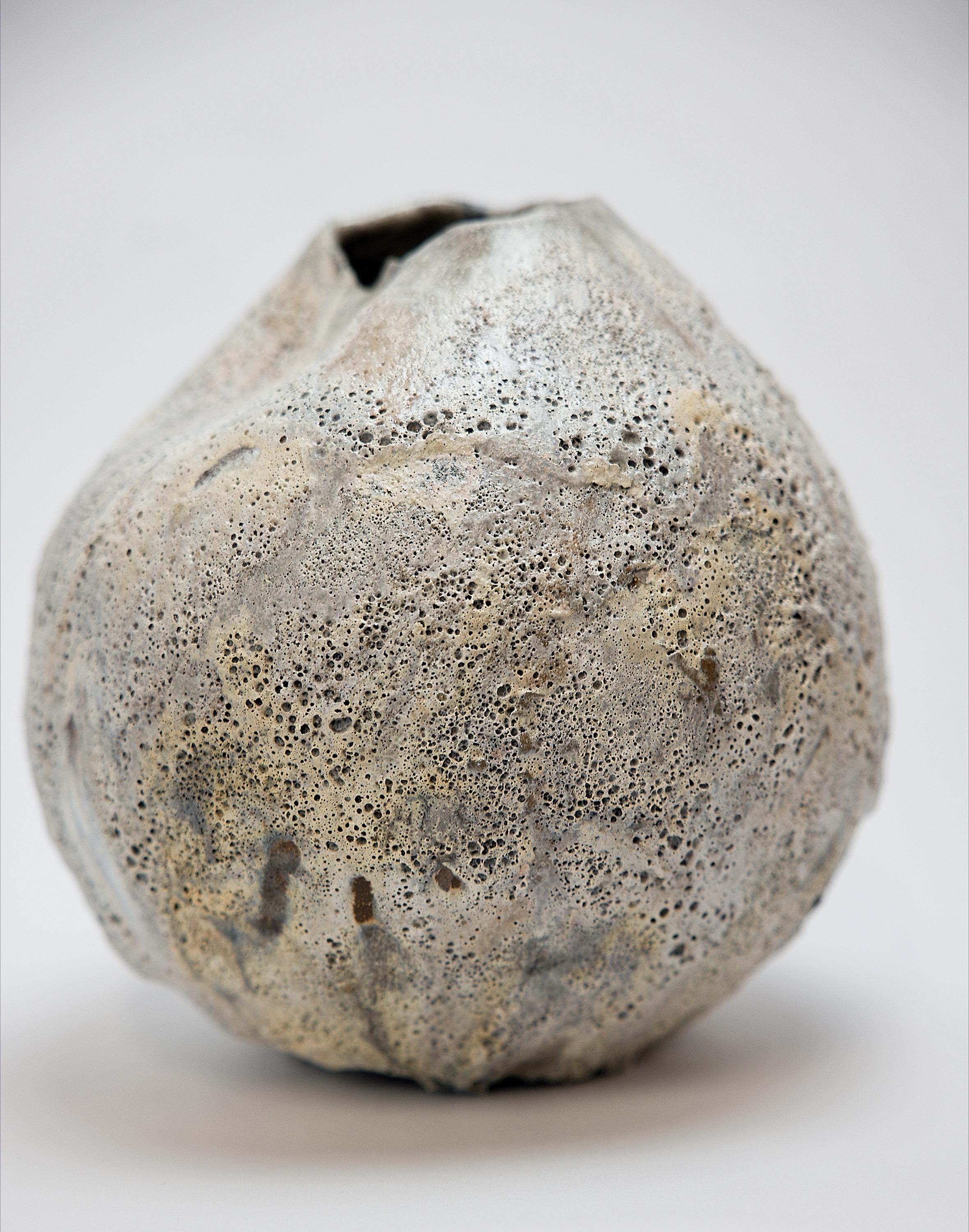 American Grey Lava Moon Vase Handmade II