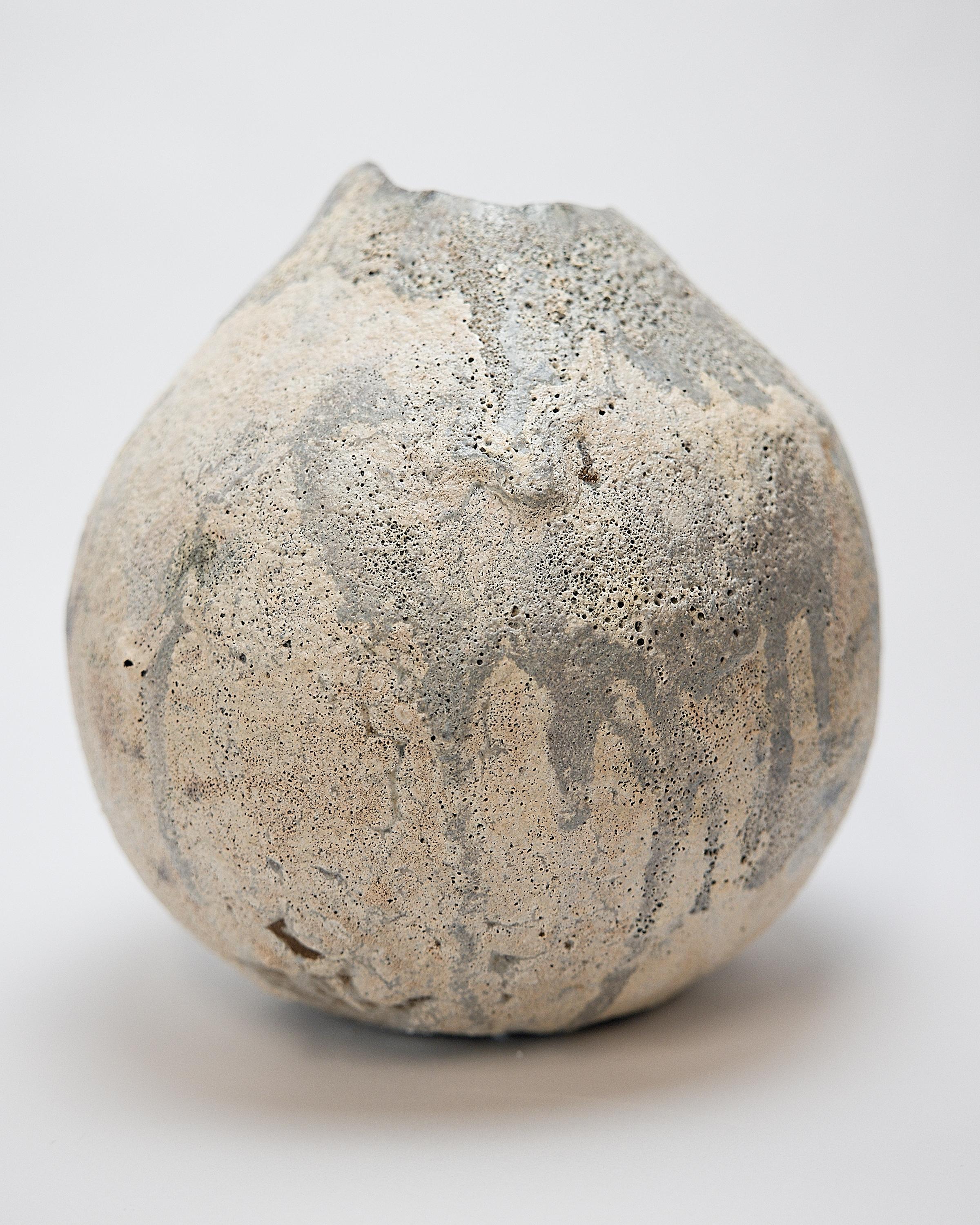 Ceramic Grey Lava Moon Vase Handmade II