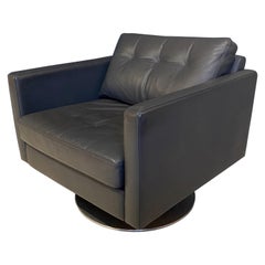 Used Grey Leather Armchair by Davison Highley