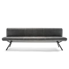Grey Leather Bench