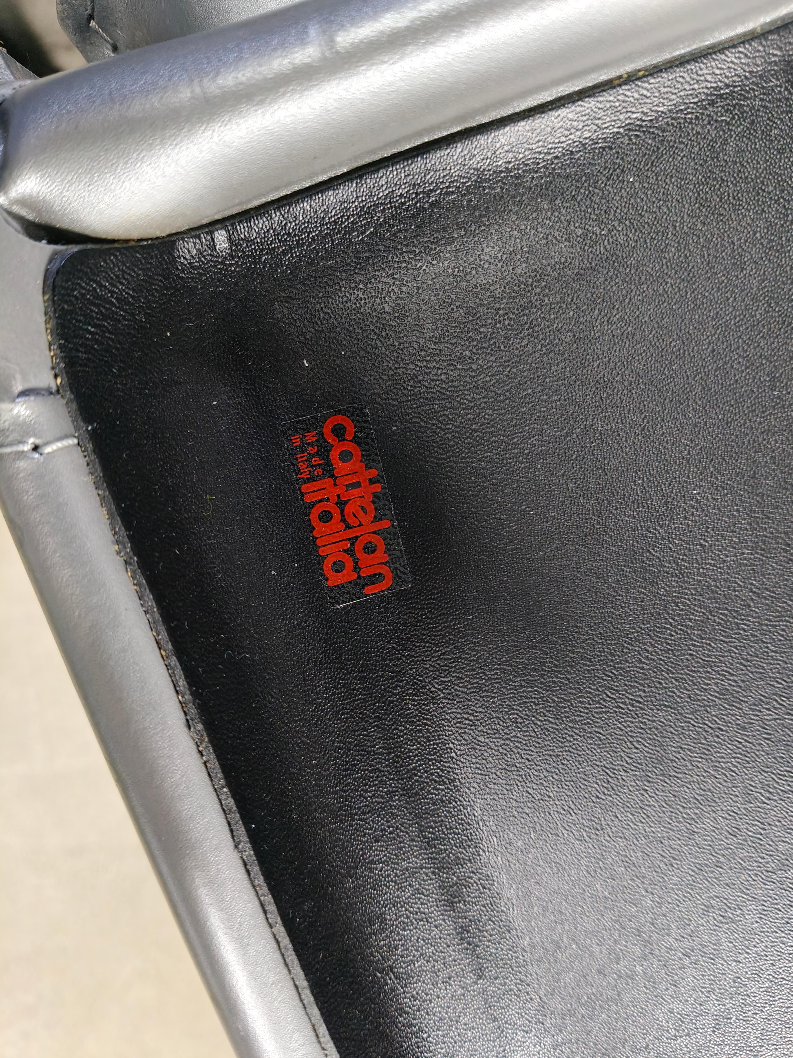 Sedie da pranzo in pelle grigia di Cattelan Italia, set di 8 - anni '80 in vendita 2