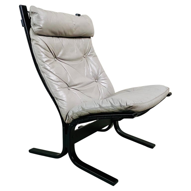 Grey Leather Lounge Chair by Ingmar Relling for Westnofa, Norway 1960s