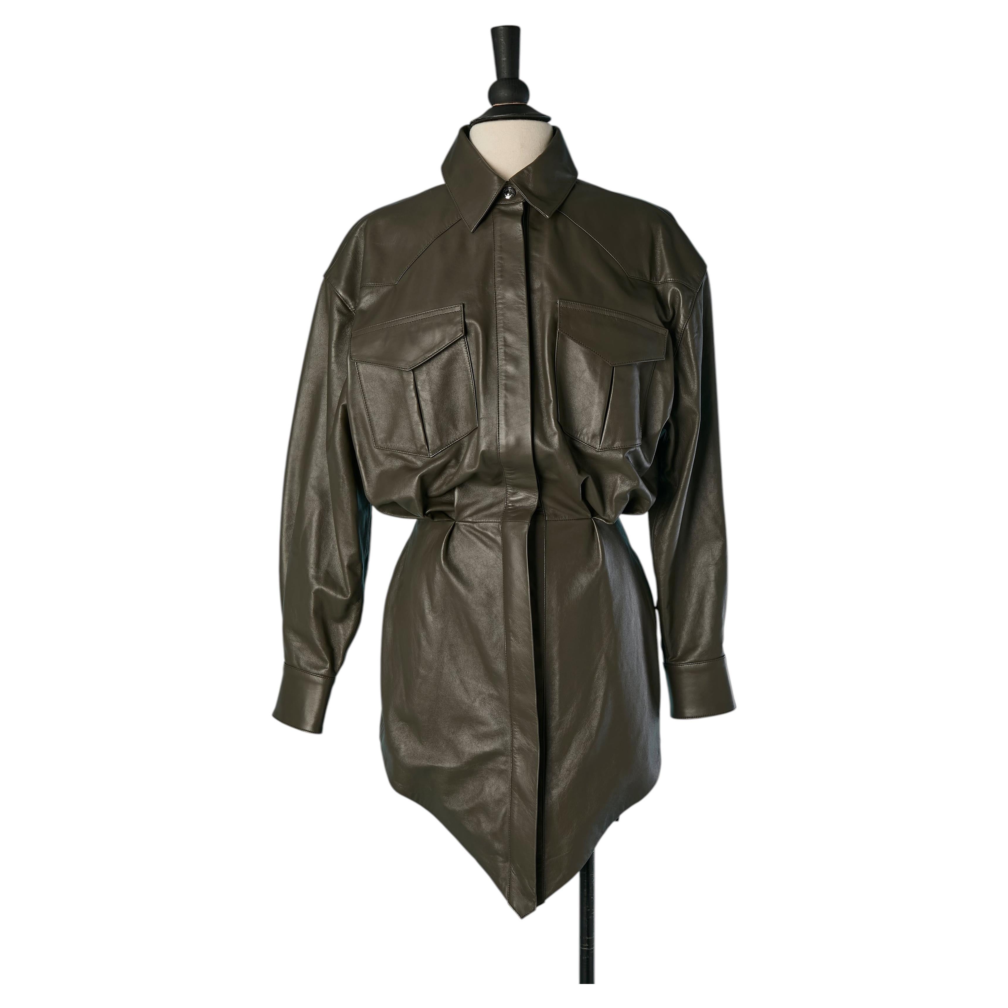 Grey leather mini dress ALEXANDRE VAUTHIER