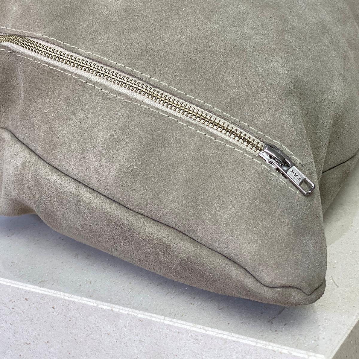 Australian Grey Leather Pillow - Suede  For Sale