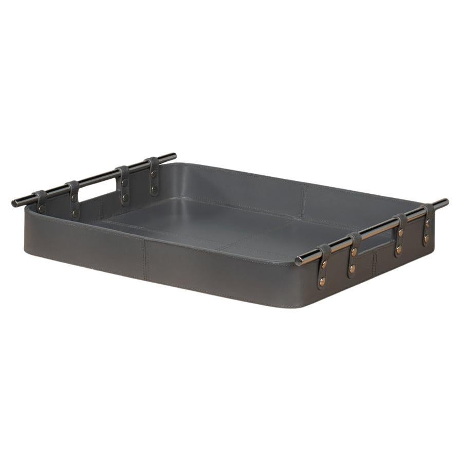 Grey Leather Tray