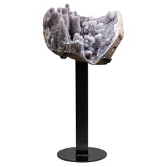 Grey-Lilac Druze Amethyst quartz Sculpture Decorative object table Top