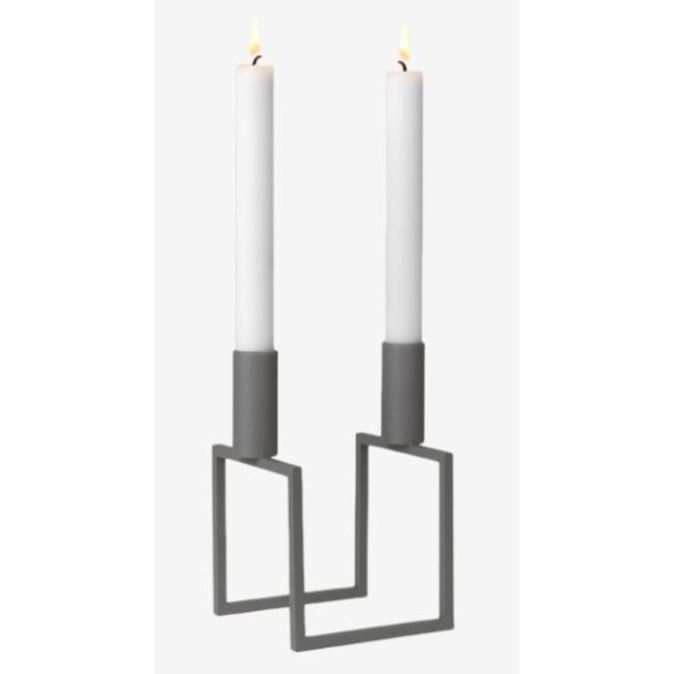 Modern Grey Line Candle Holder by Lassen