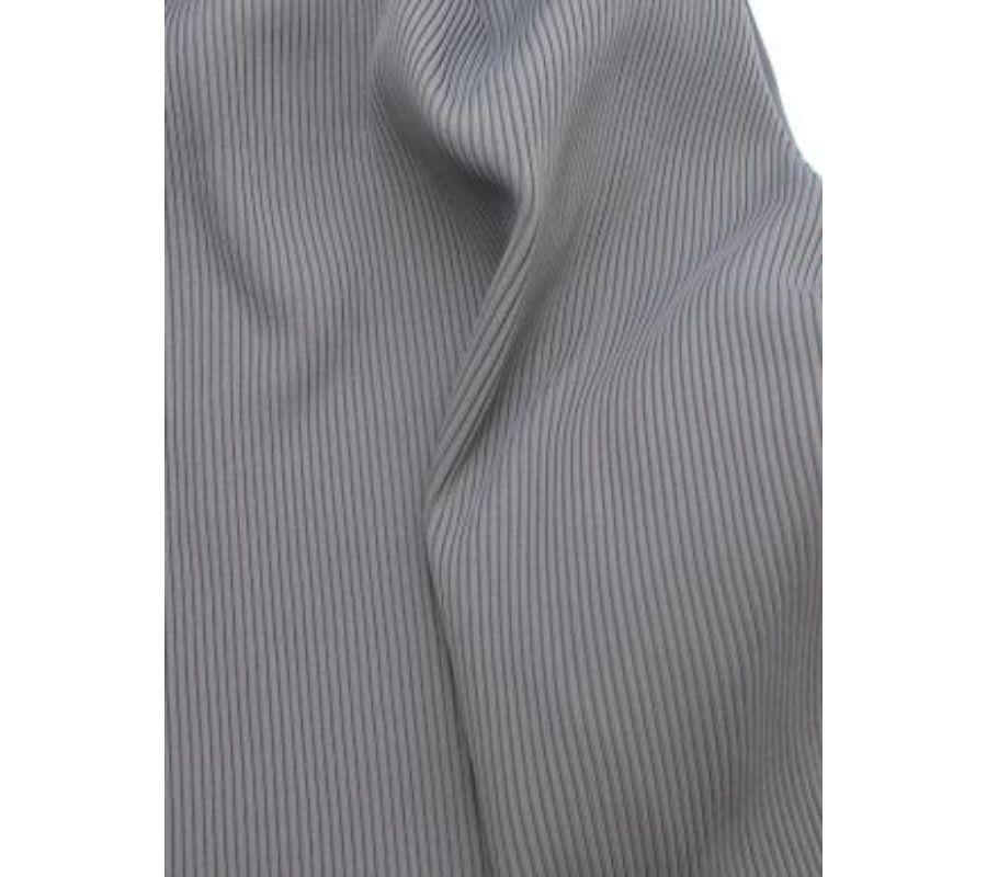 Balenciaga Grey Logo Printed Ribbed-Knit Dress - S In Good Condition In London, GB