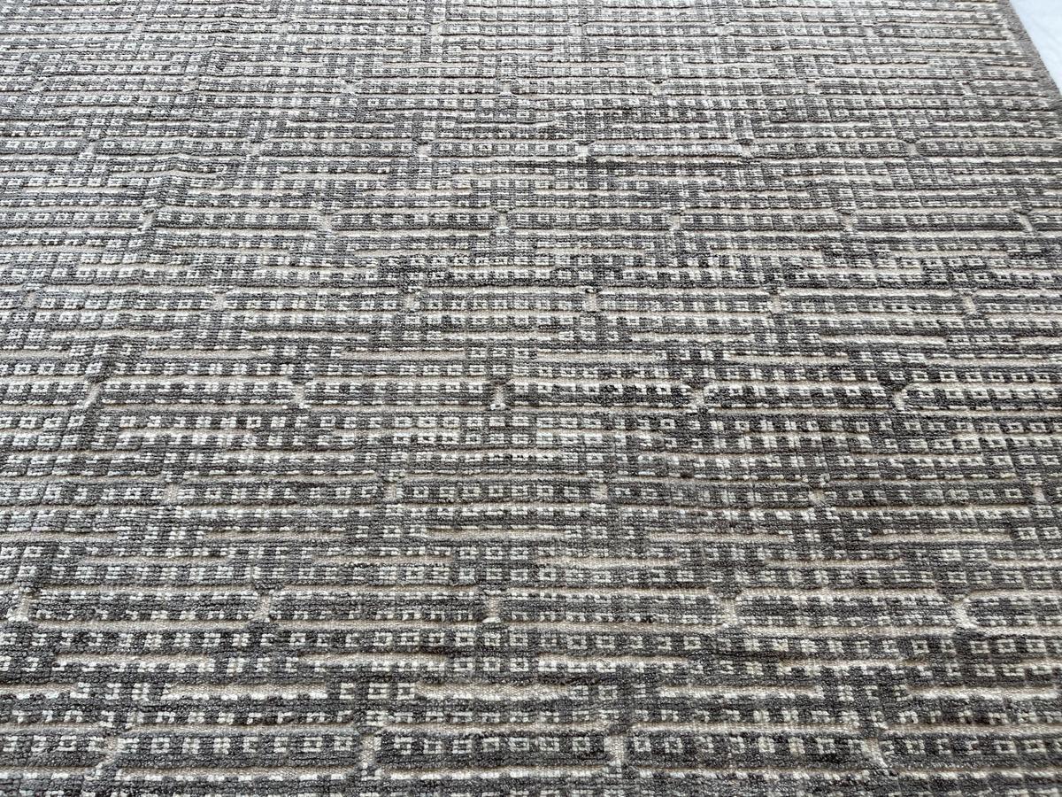 Indian Grey Low Pile Wool Area Rug