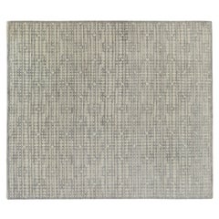 Grey Low Pile Wool Area Rug