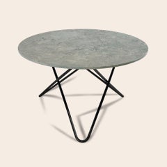 Grey Marble and Black Steel Big O Table by OxDenmarq