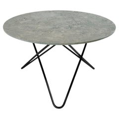 Grey Marble and Black Steel Big O Table by OxDenmarq