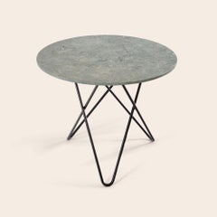 Grey Marble and Black Steel Dining O Table by OxDenmarq