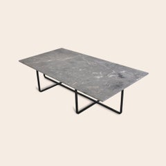 Grey Marble and Black Steel Large Ninety Table by OxDenmarq