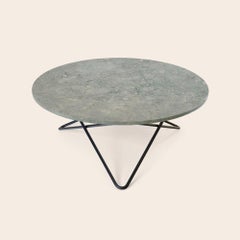 Grey Marble and Black Steel Large O Table by OxDenmarq