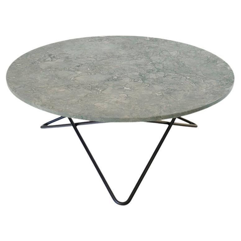 Grey Marble and Black Steel Large O Table by OxDenmarq For Sale