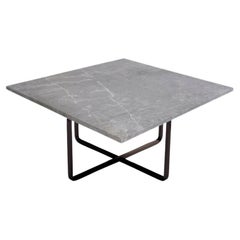 Grey Marble and Black Steel Medium Ninety Table by OxDenmarq
