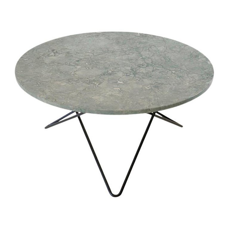 Mesa "O" de mármol gris y acero negro by OxDenmarq