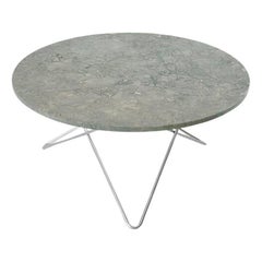 Mesa "O" de mármol gris y acero by OxDenmarq