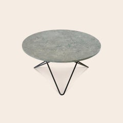 Grey Marble and Black Steel "O" Table by Ox Denmarq