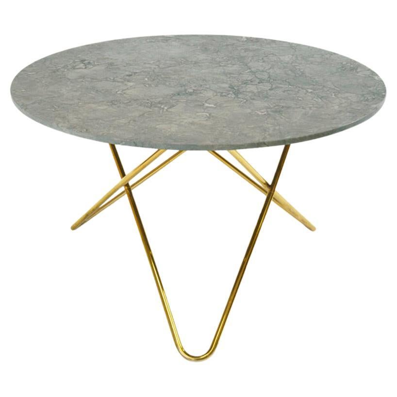 Table Bigli en marbre gris et laiton par OxDenmarq