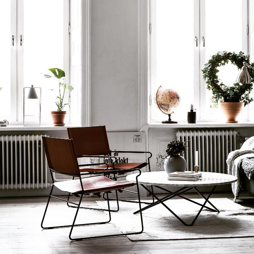 Post-Modern Grey Marble and Brass Large O Table by OxDenmarq