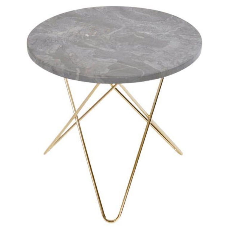 Grey Marble and Brass Mini O Table by OxDenmarq For Sale at 1stDibs