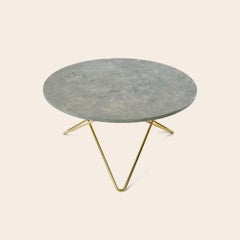 Grey Marble and Brass "O" Table by OxDenmarq