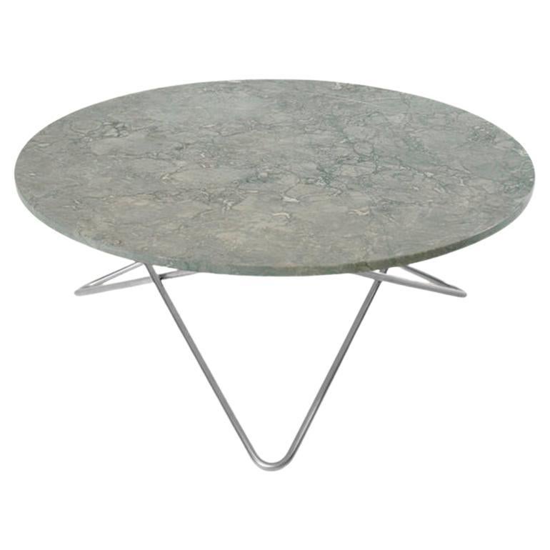 Grey Marble and Steel Large O Table by OxDenmarq For Sale