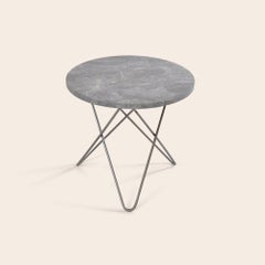 Grey Marble and Steel Mini O Table by Ox Denmarq