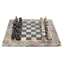 Vintage Grey Marble Chess Set