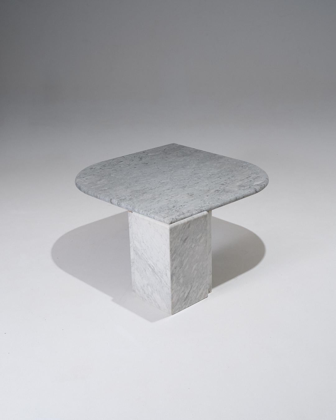 Unknown Grey Marble Drop-Shaped Coffee Table, 1980s For Sale