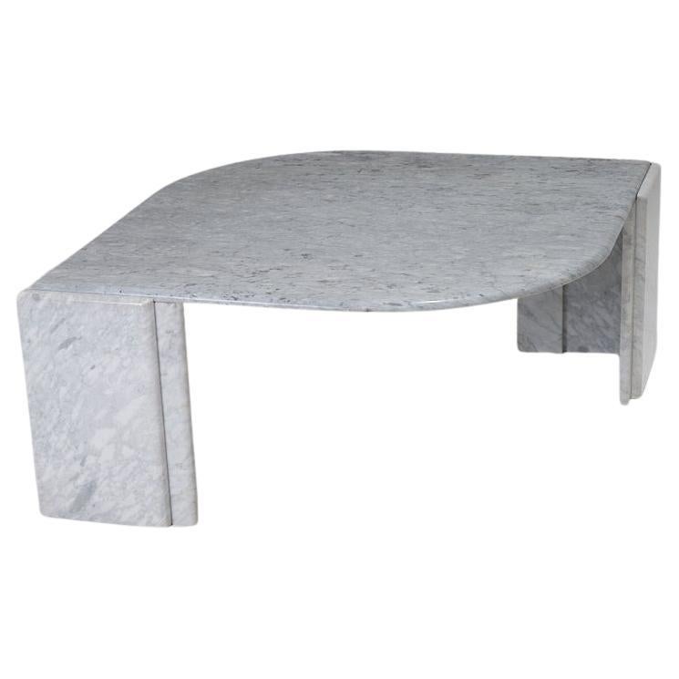 Grey Marble Drop-Shaped Coffee Table, 1980s For Sale