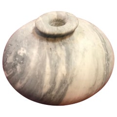 Grey Marble from Carrara Urn Candlestick Vase, Italy