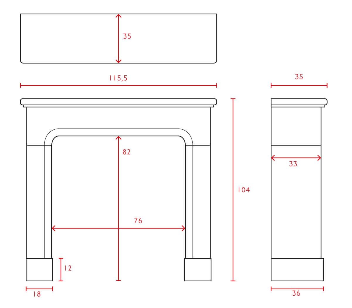 Marble Grey marble Front fireplace mantel 19th Century For Sale