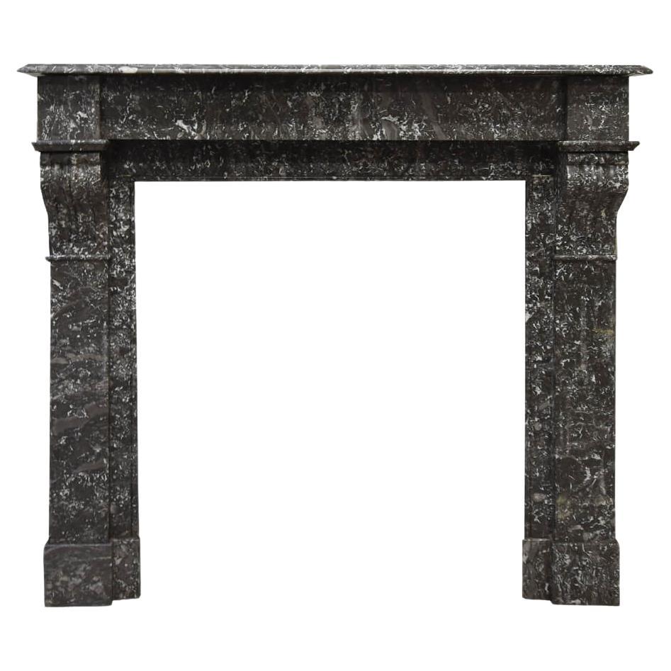 19th Century Antique Grey Marble Fireplace Front Mantelpiece