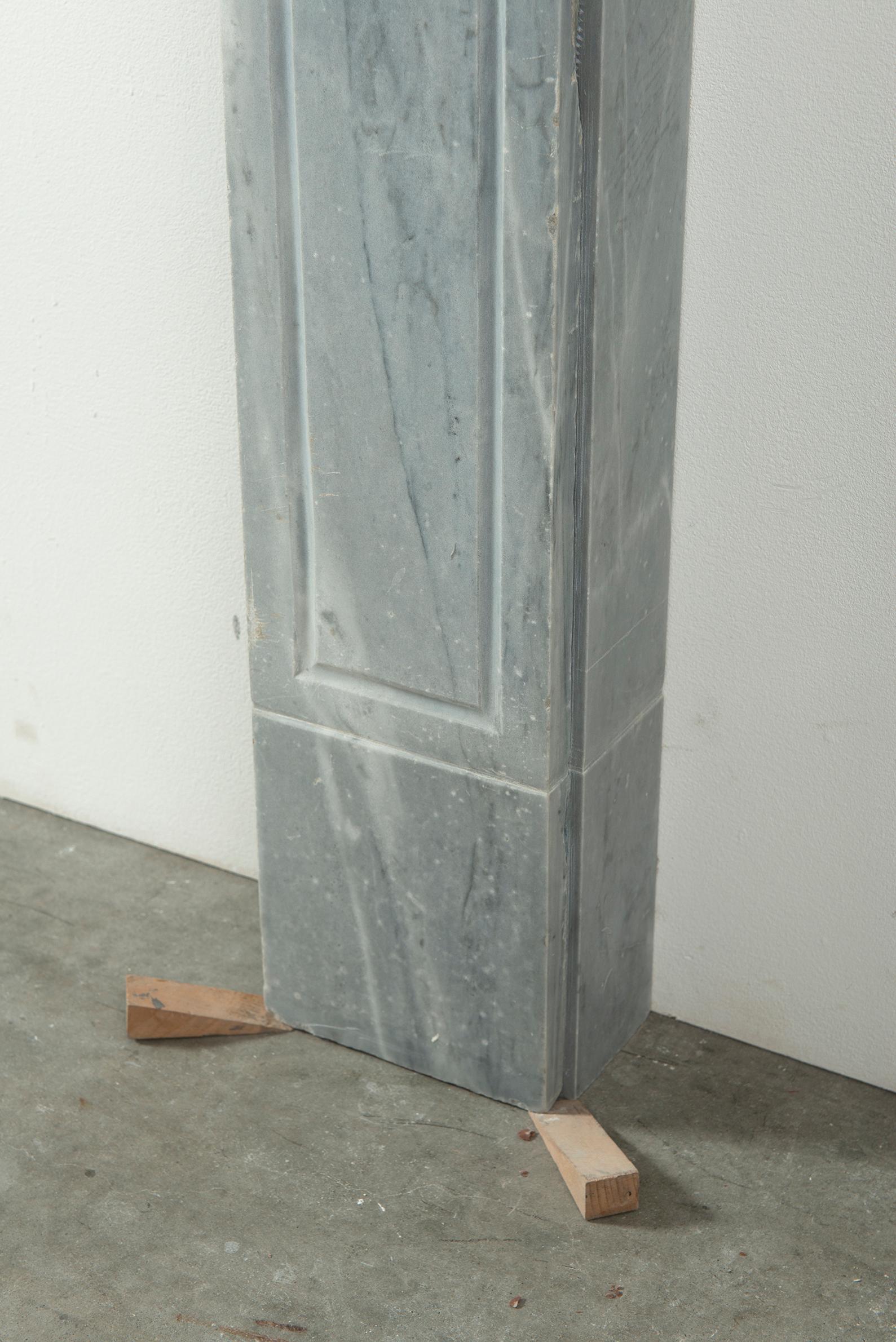 Grey Marble Louis XVI Fireplace Mantel For Sale 6