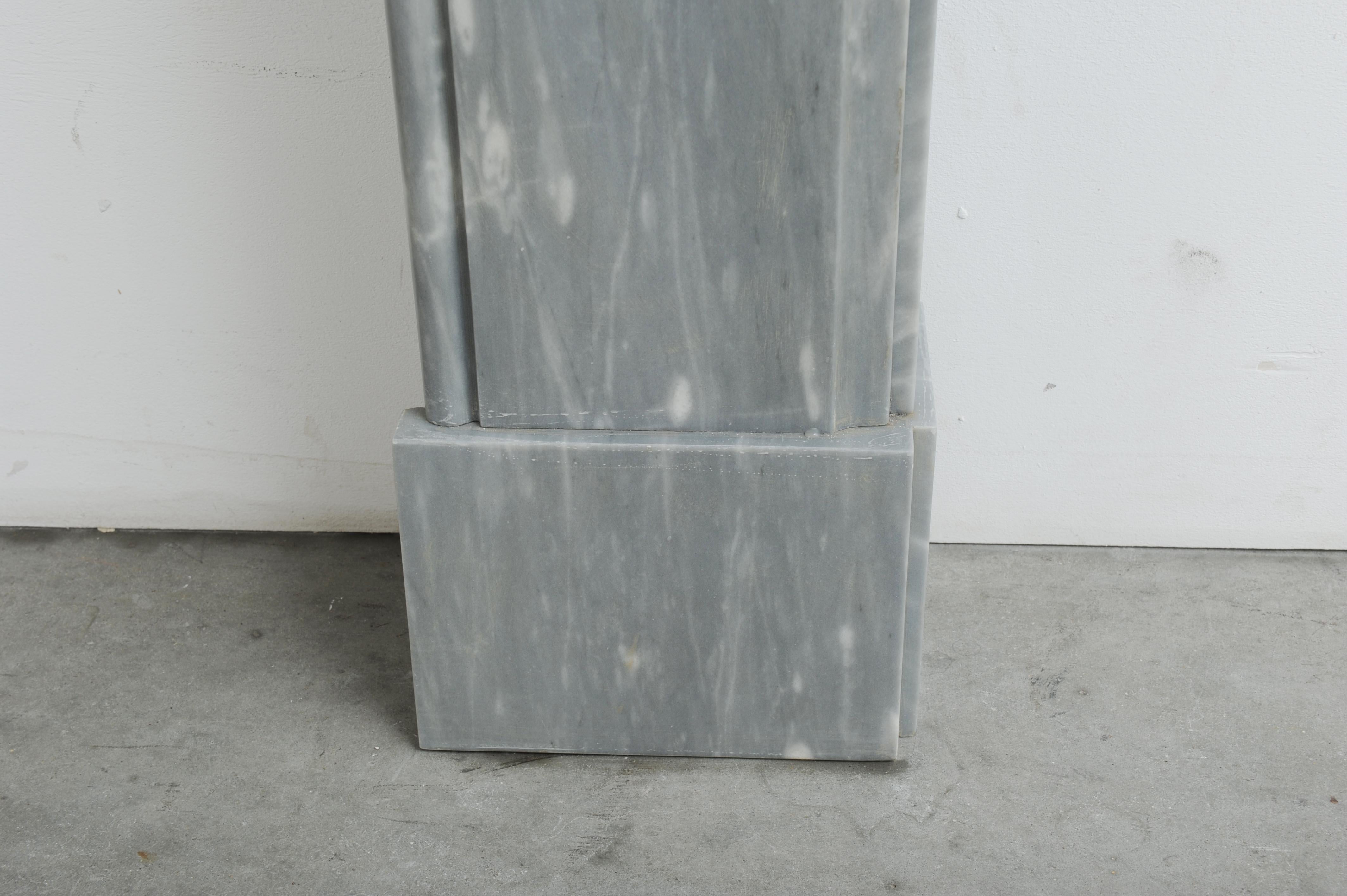 Grey Marble Louis XVI Fireplace Mantel For Sale 12