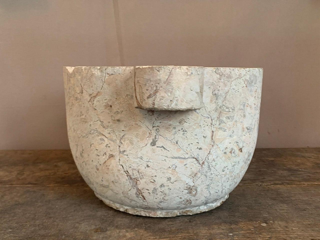 18th Century and Earlier Grey Marble Mortar High Period circa 16th For Sale