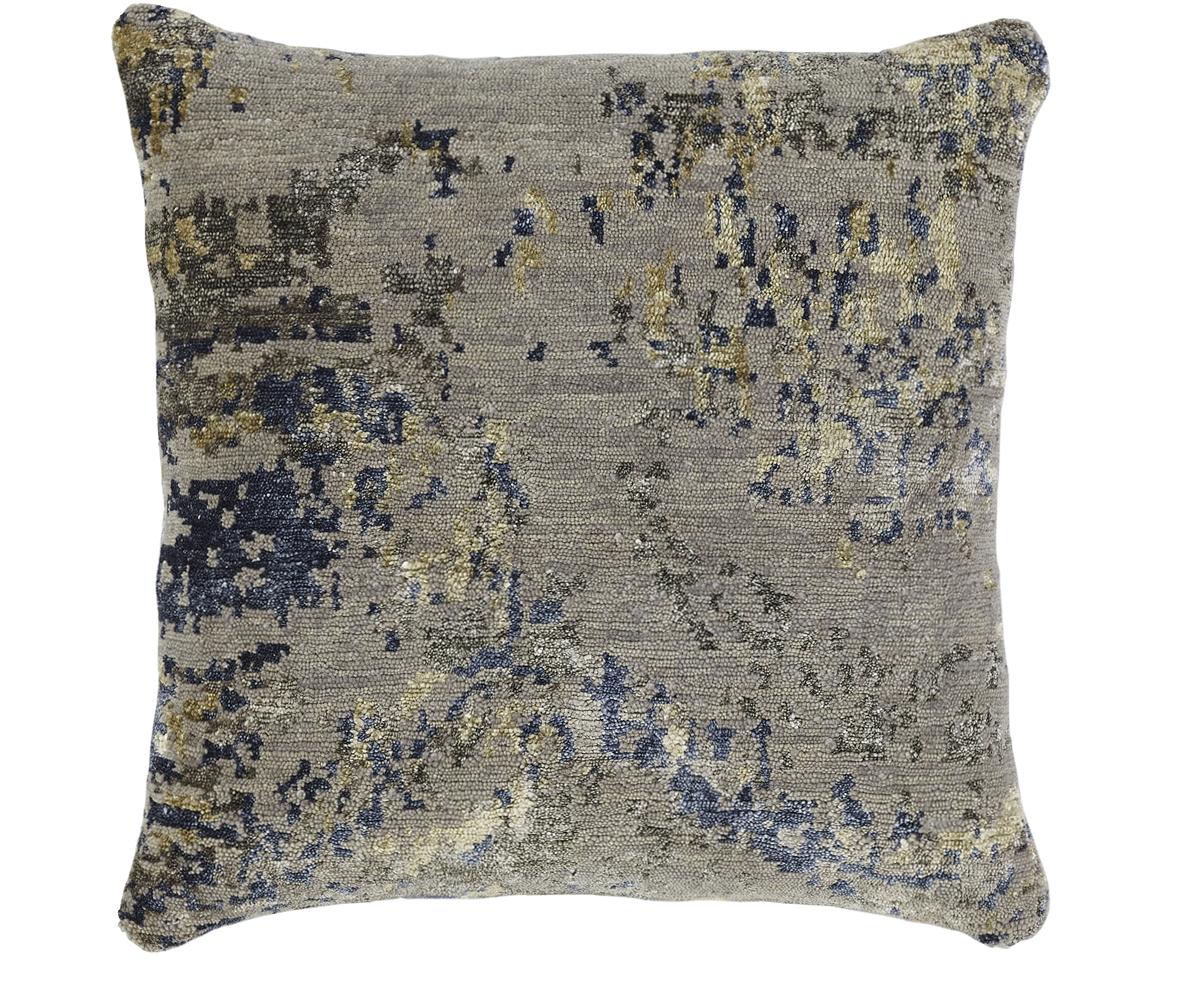 This new accent pillow of East-meets-West design aesthetic showcases a Tibetan design with predominant grey marble color. 

Hand made, using either 100% premium wool.

This pillow measure: 22