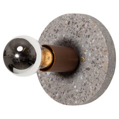Grey Marble Terrazzo Silver Mirror Bulb Wall Sconce by Lights of London