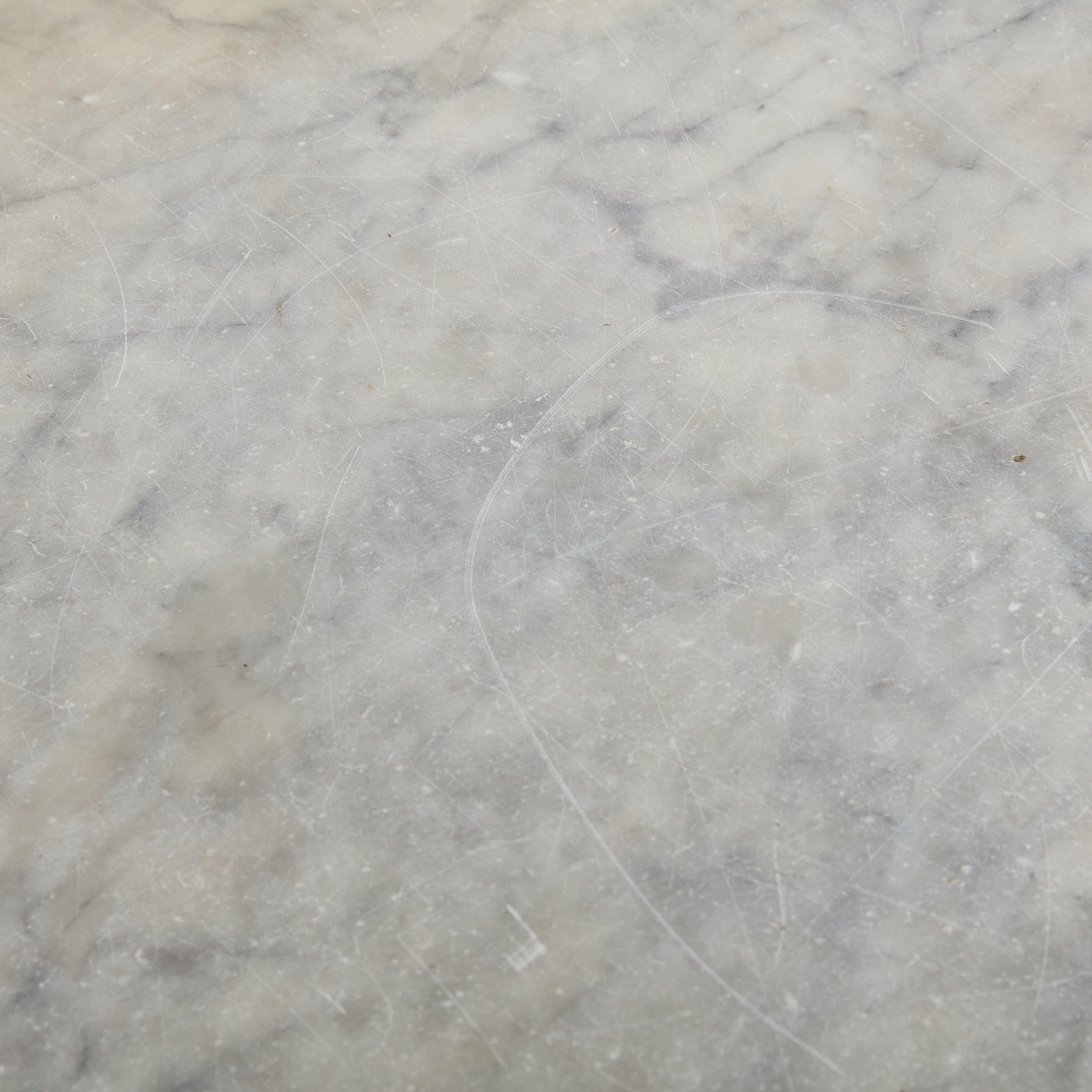 Grey Marble Top Kitchen Island with Cream Metal Base, Italy Early 20th Century 6